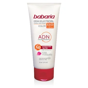 Babaria solar facial rosa mosqueta BB con color SPF50 75ml.
